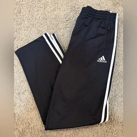 🤍🖤adidas • VINTAGE • black w/ white trim breakaway sweatpants • XL - Picture 7 of 11